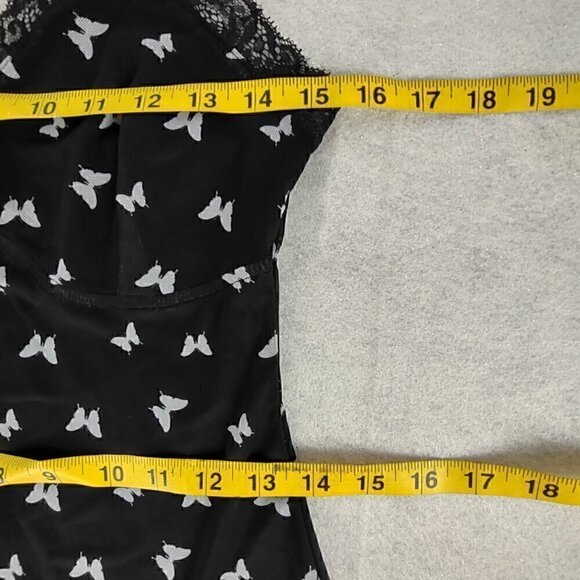 Wild Fable Womens Black Gray Butterfly Pattern Lace Lined Midi Slip Dress Size S - Picture 8 of 10
